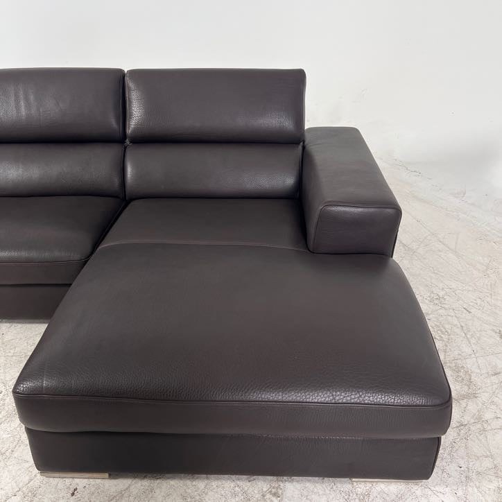 Full Grain Leather Sectional. Extendable L shaped sofa couch. Delivery available.