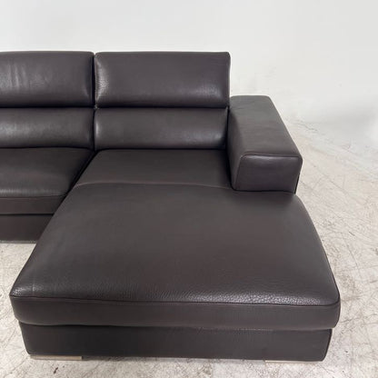 Full Grain Leather Sectional. Extendable L shaped sofa couch. Delivery available.