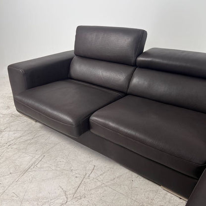 Full Grain Leather Sectional. Extendable L shaped sofa couch. Delivery available.