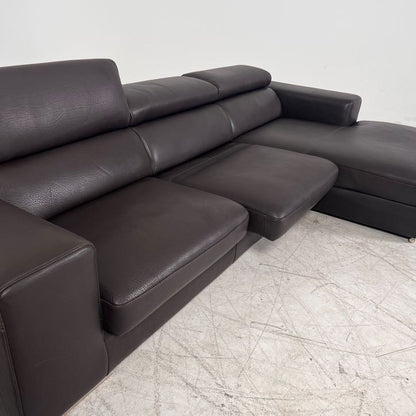 Full Grain Leather Sectional. Extendable L shaped sofa couch. Delivery available.