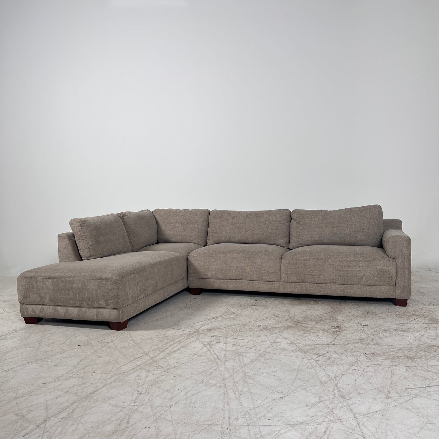 Thomasville Sectional From Costco. Beige L shaped sofa couch.