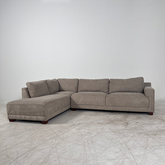 Thomasville Sectional From Costco. Beige L shaped sofa couch.