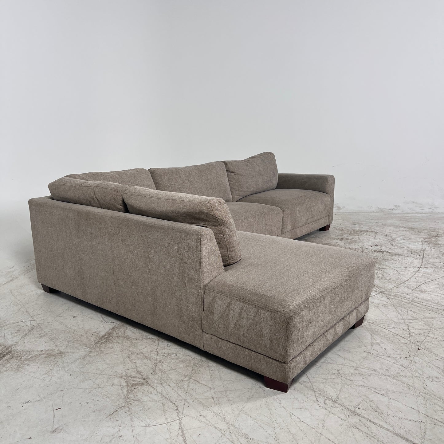 Thomasville Sectional From Costco. Beige L shaped sofa couch.