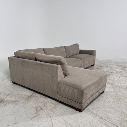 Thomasville Sectional From Costco. Beige L shaped sofa couch.