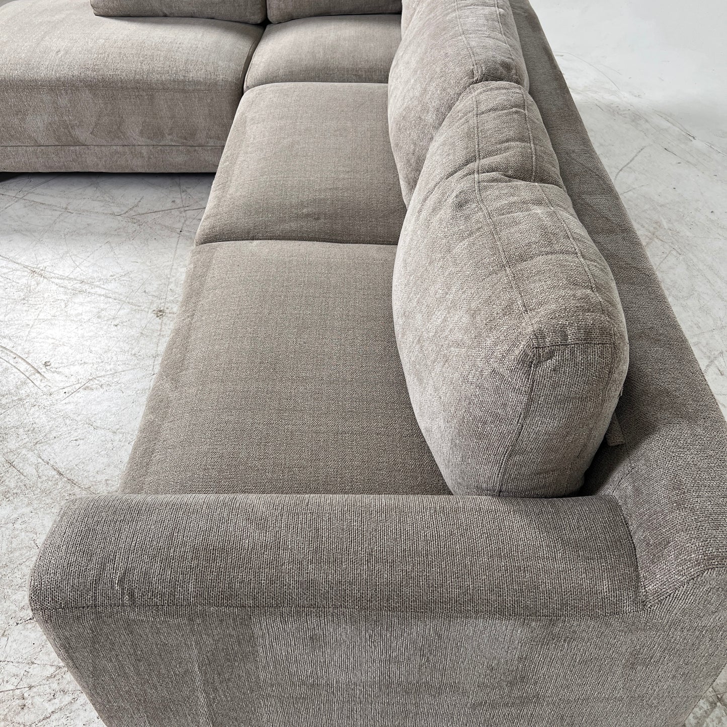 Thomasville Sectional From Costco. Beige L shaped sofa couch.