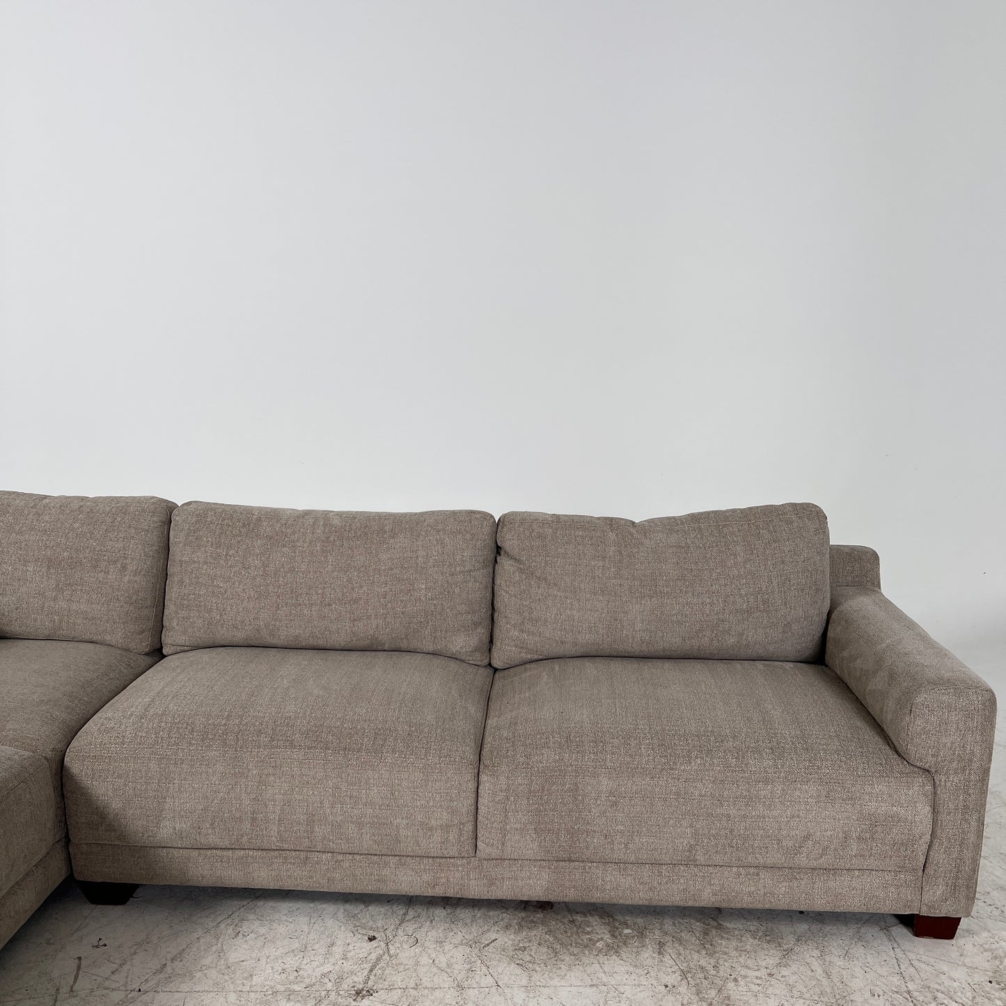 Thomasville Sectional From Costco. Beige L shaped sofa couch.