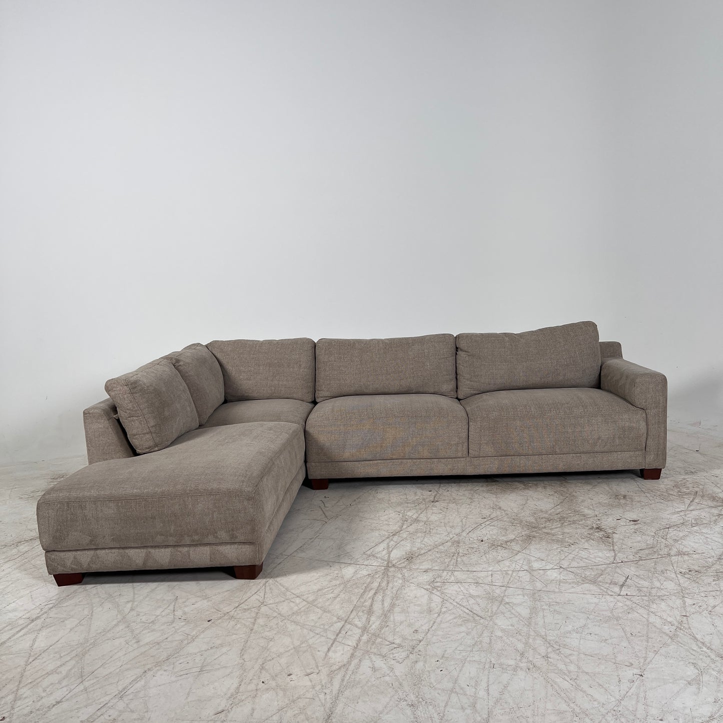 Thomasville Sectional From Costco. Beige L shaped sofa couch.