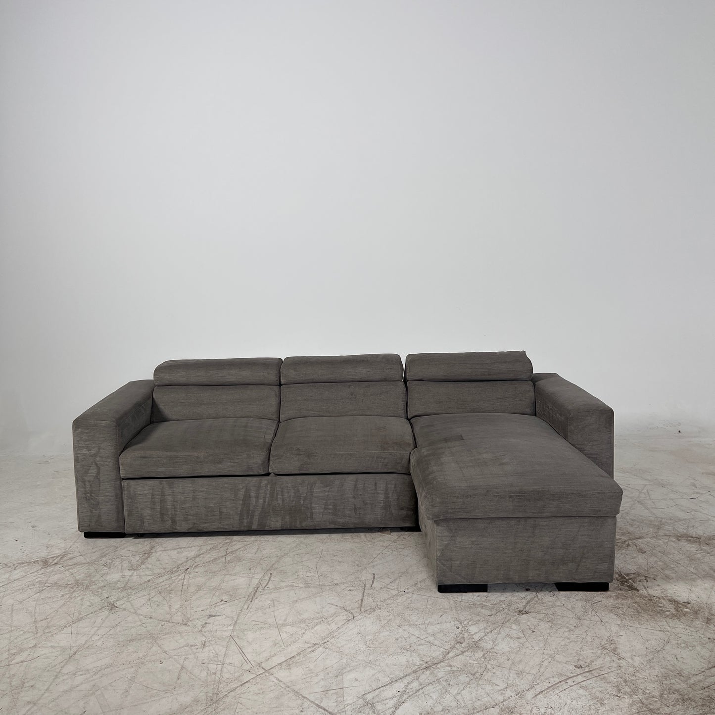 Pull out Sectional with Storage. Sleeper sofa bed.