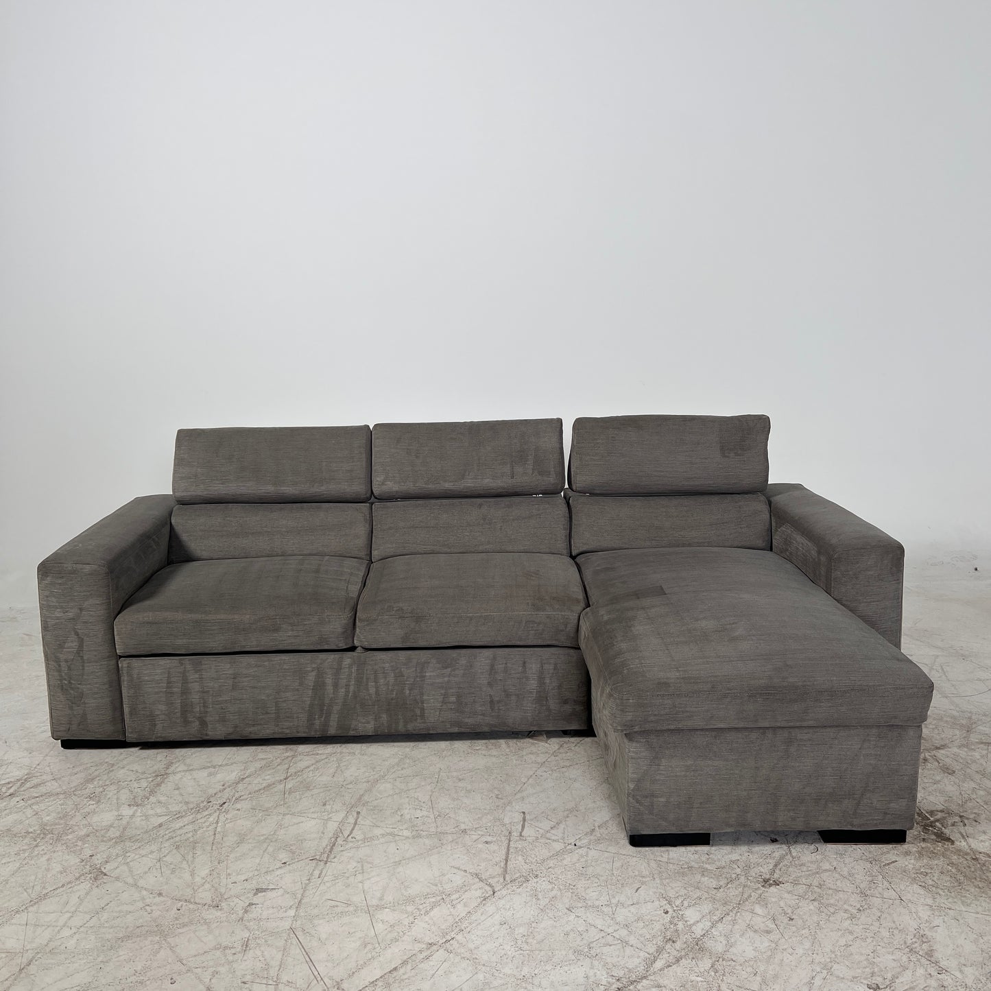 Pull out Sectional with Storage. Sleeper sofa bed.