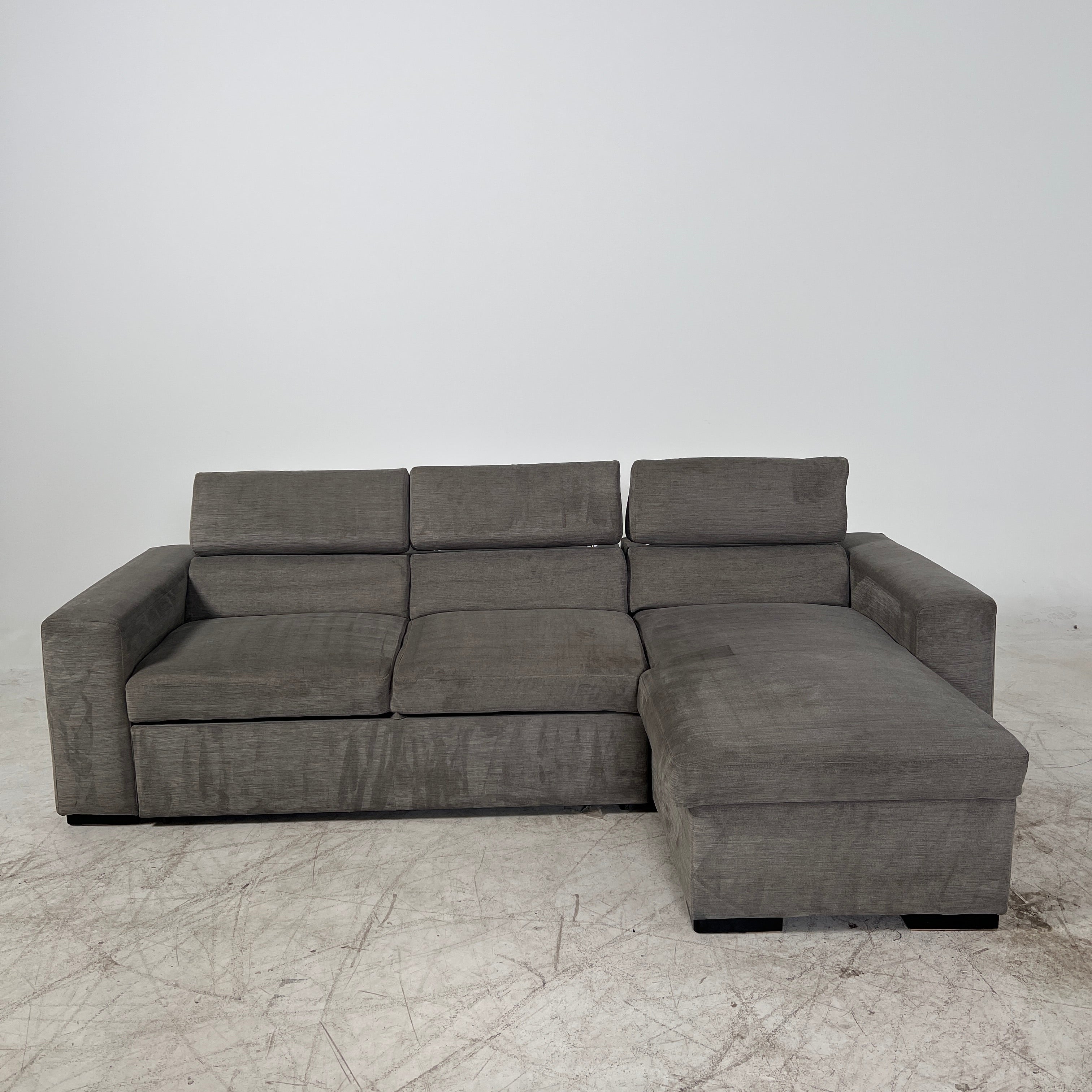 Pull out Sectional with Storage. Sleeper sofa bed.