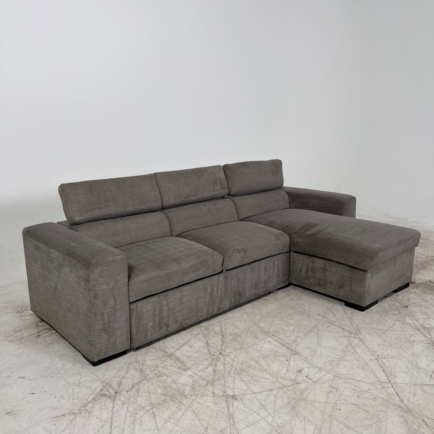 Pull out Sectional with Storage. Sleeper sofa bed.