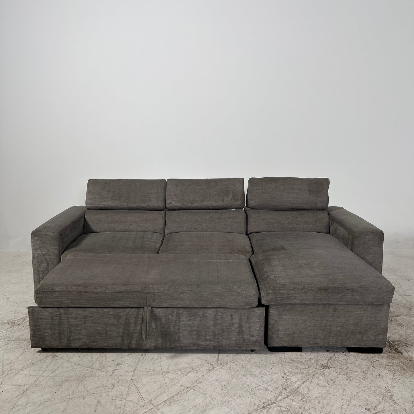 Pull out Sectional with Storage. Sleeper sofa bed.