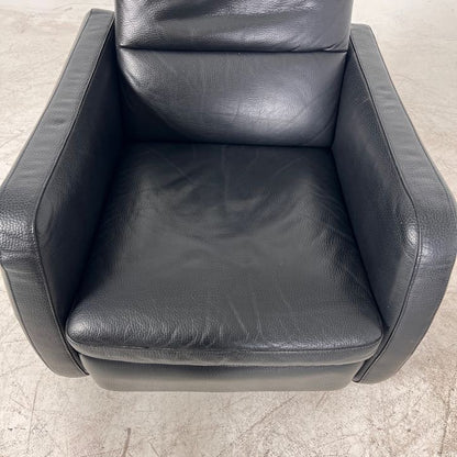 ItalSofa Natuzzi Full grain Recliner Swivel Chair. Armchair.