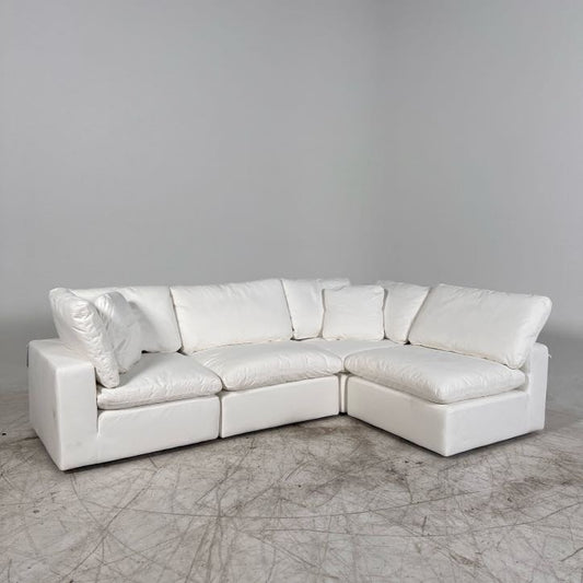 New Moe's Terra White modular cloud sectional. L shaped sofa couch.