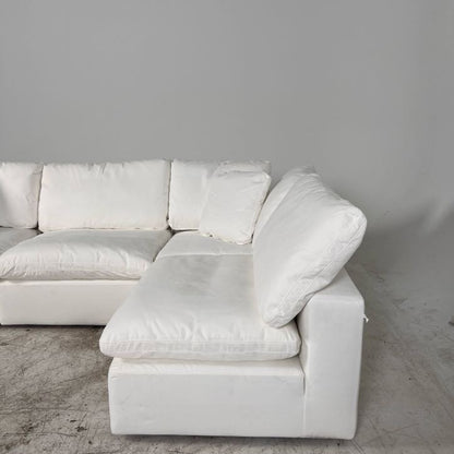 New Moe's Terra White modular cloud sectional. L shaped sofa couch.