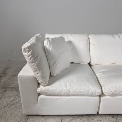New Moe's Terra White modular cloud sectional. L shaped sofa couch.