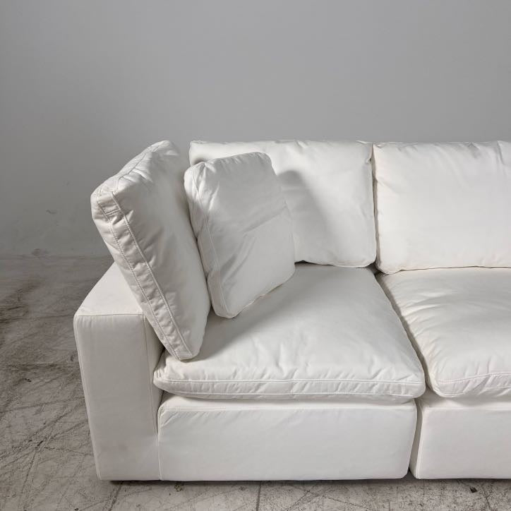 New Moe's Terra White modular cloud sectional. L shaped sofa couch.