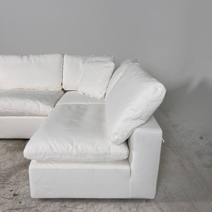 New Moe's Terra White modular cloud sectional. L shaped sofa couch.