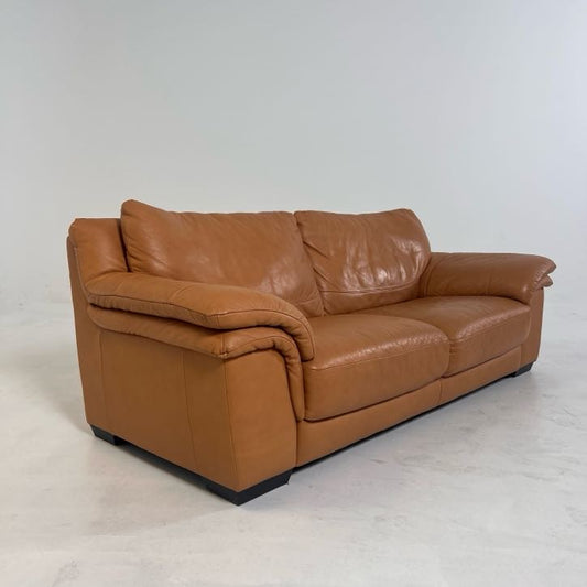 Natuzzi Editions Leather sofa couch. 3 seater Italy made.