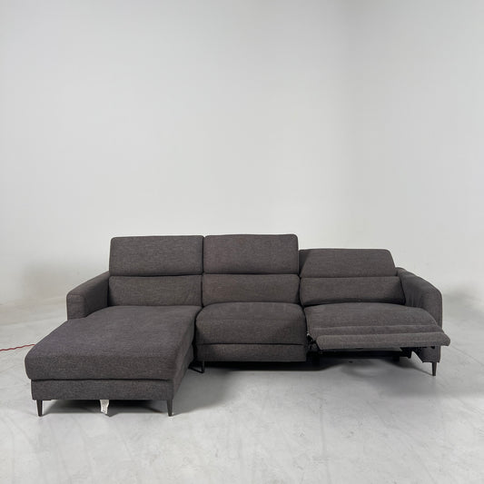 Kendra Power Reclining sectional. Reclining L shaped sofa couch.