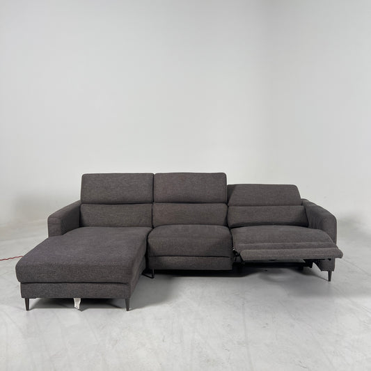 Kendra Power Reclining sectional. Reclining L shaped sofa couch.