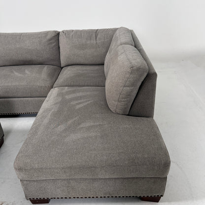 Thomasville Sectional + ottoman. Costco L shaped sofa couch.