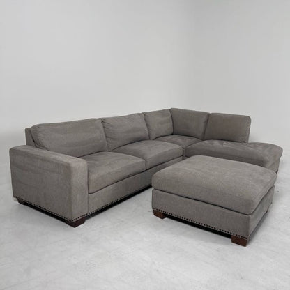 Thomasville Sectional + ottoman. Costco L shaped sofa couch.