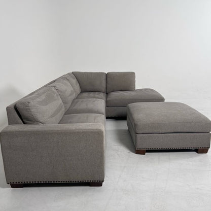 Thomasville Sectional + ottoman. Costco L shaped sofa couch.