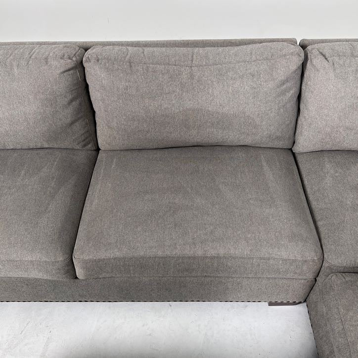 Thomasville Sectional + ottoman. Costco L shaped sofa couch.