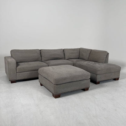 Thomasville Sectional + ottoman. Costco L shaped sofa couch.