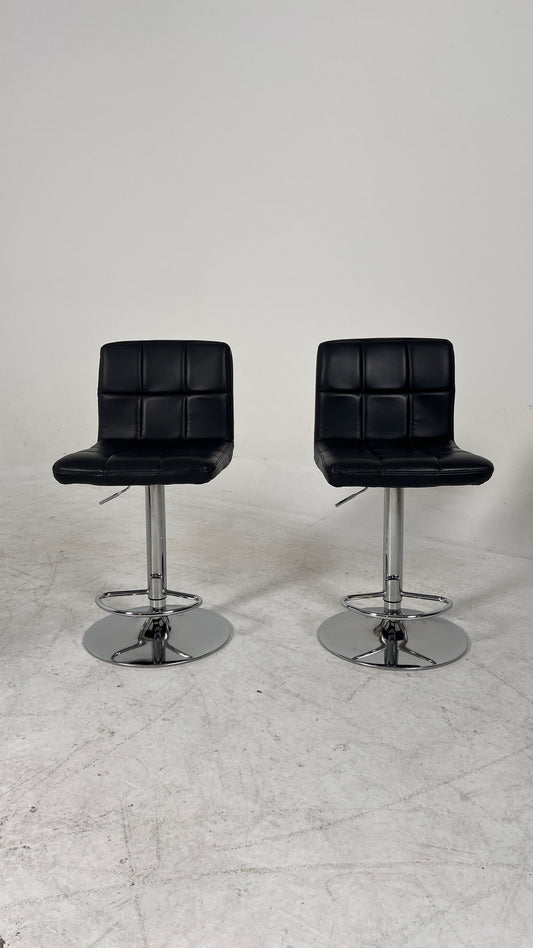 Black Leather Stools. faux leather barstools.