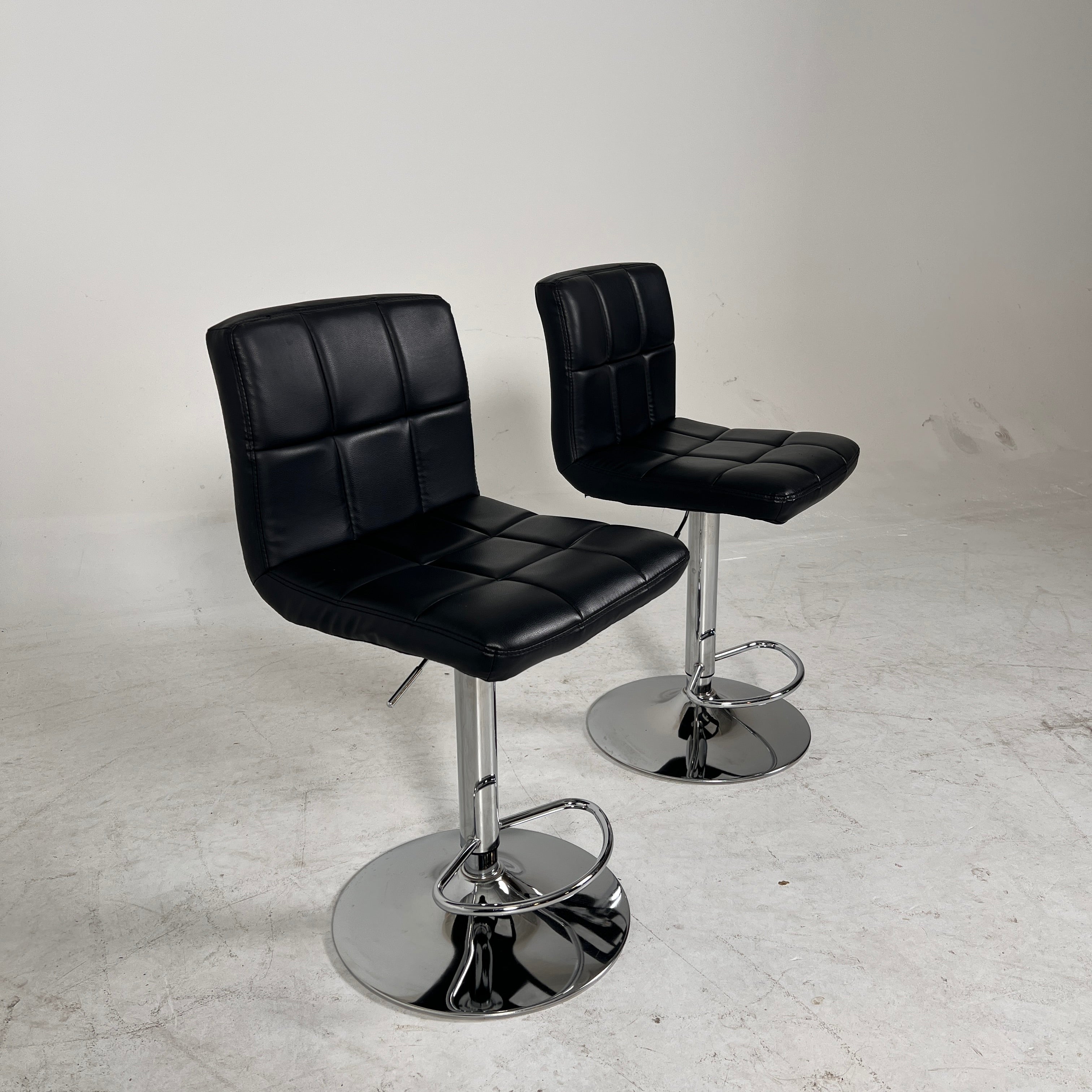 Black Leather Stools. faux leather barstools.