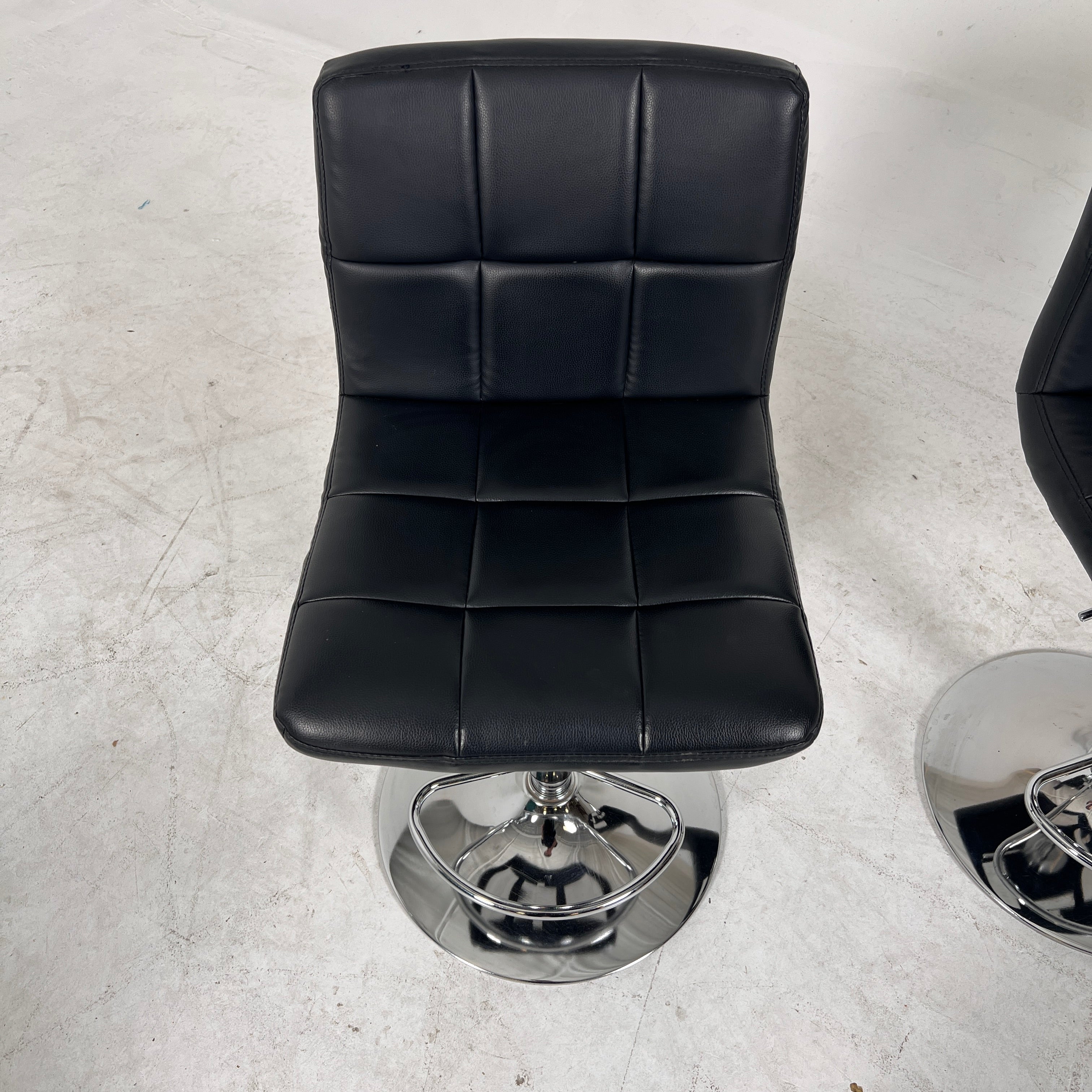 Black Leather Stools. faux leather barstools.