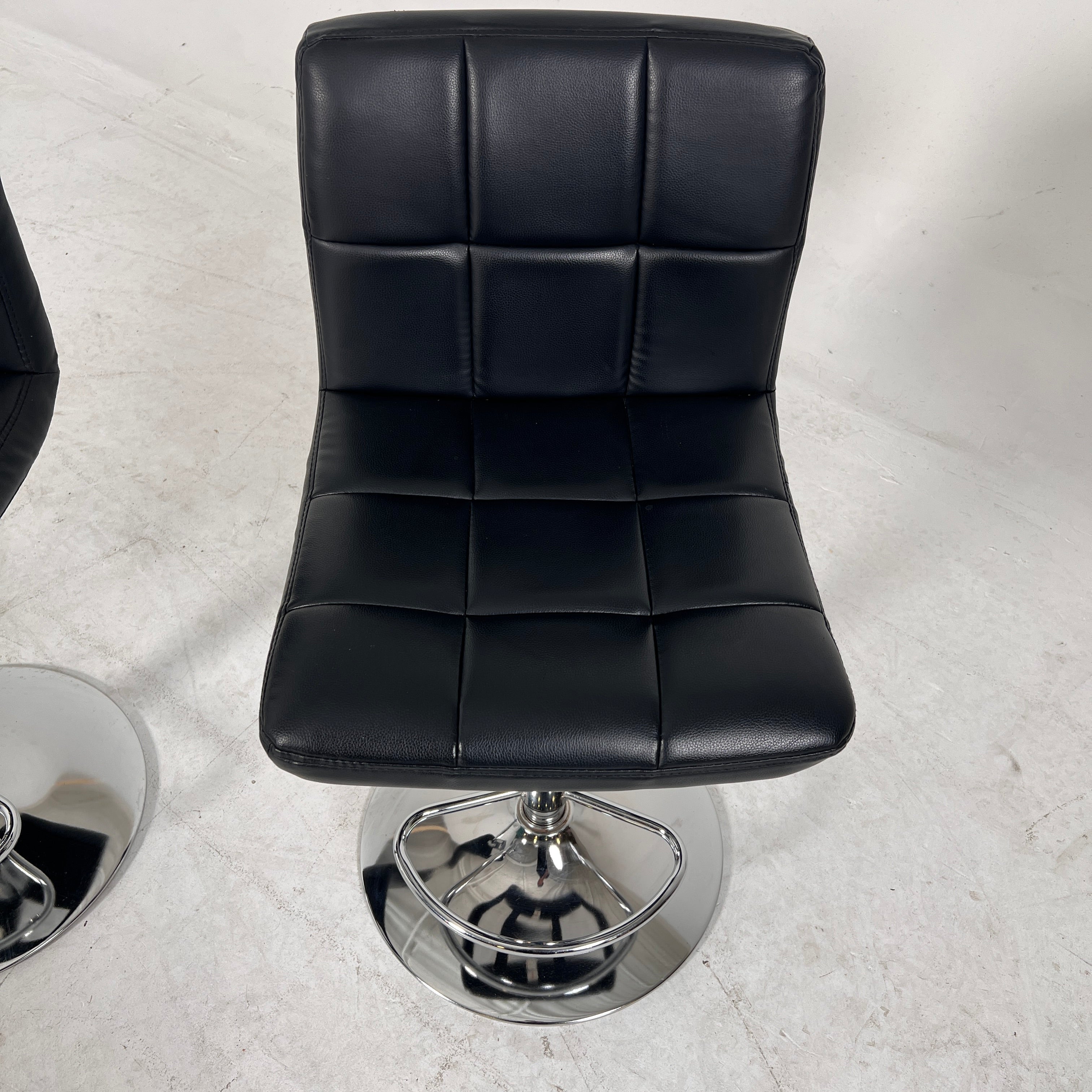 Black Leather Stools. faux leather barstools.