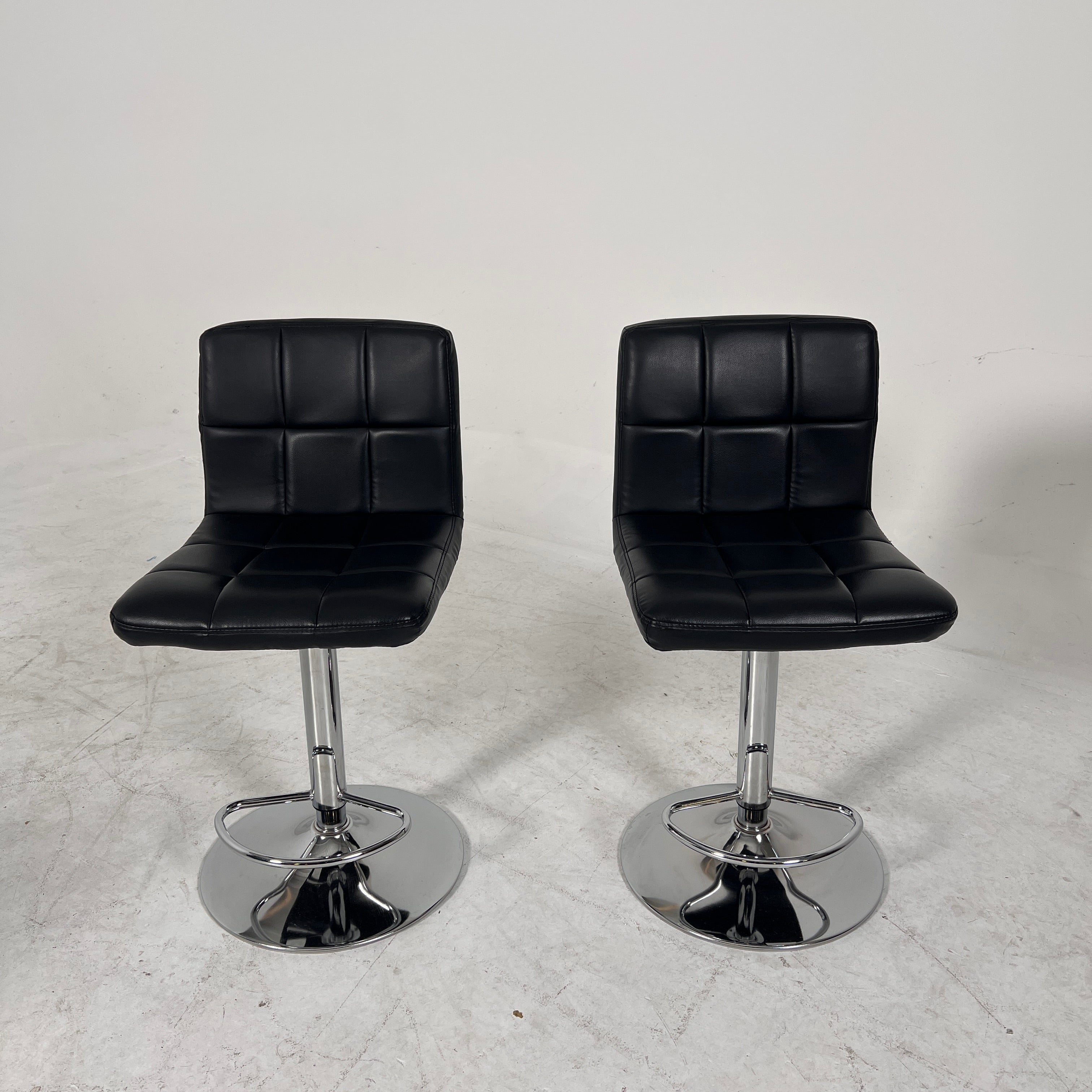 Black Leather Stools. faux leather barstools.