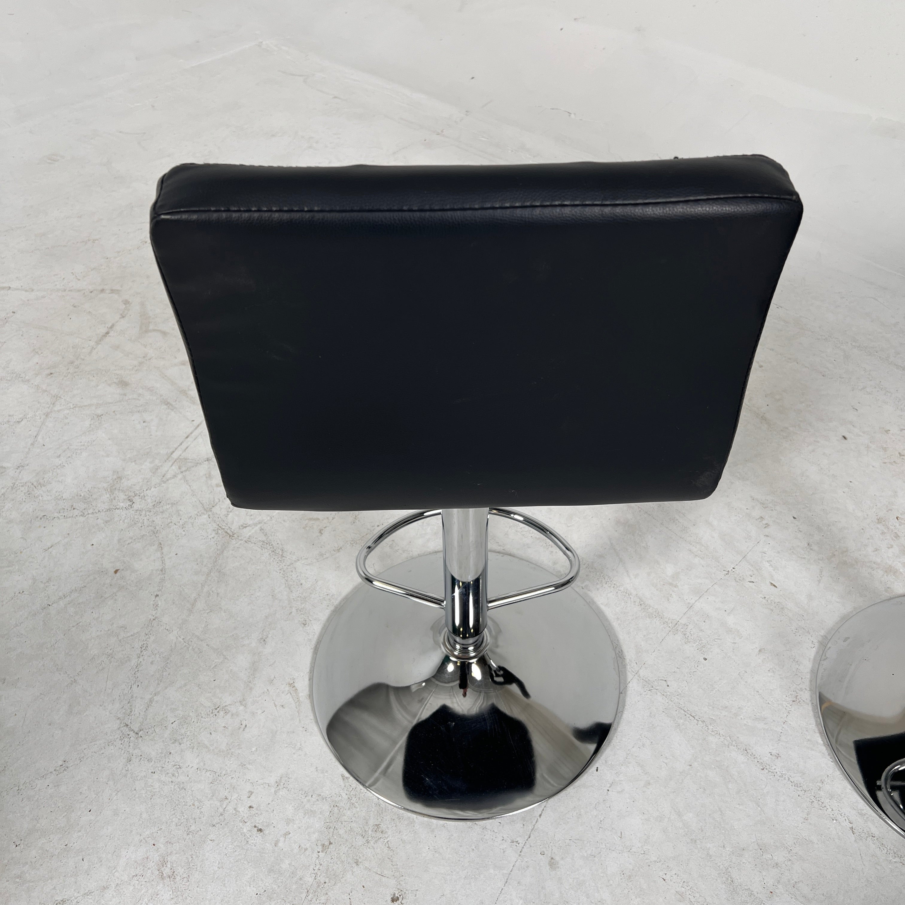 Black Leather Stools. faux leather barstools.
