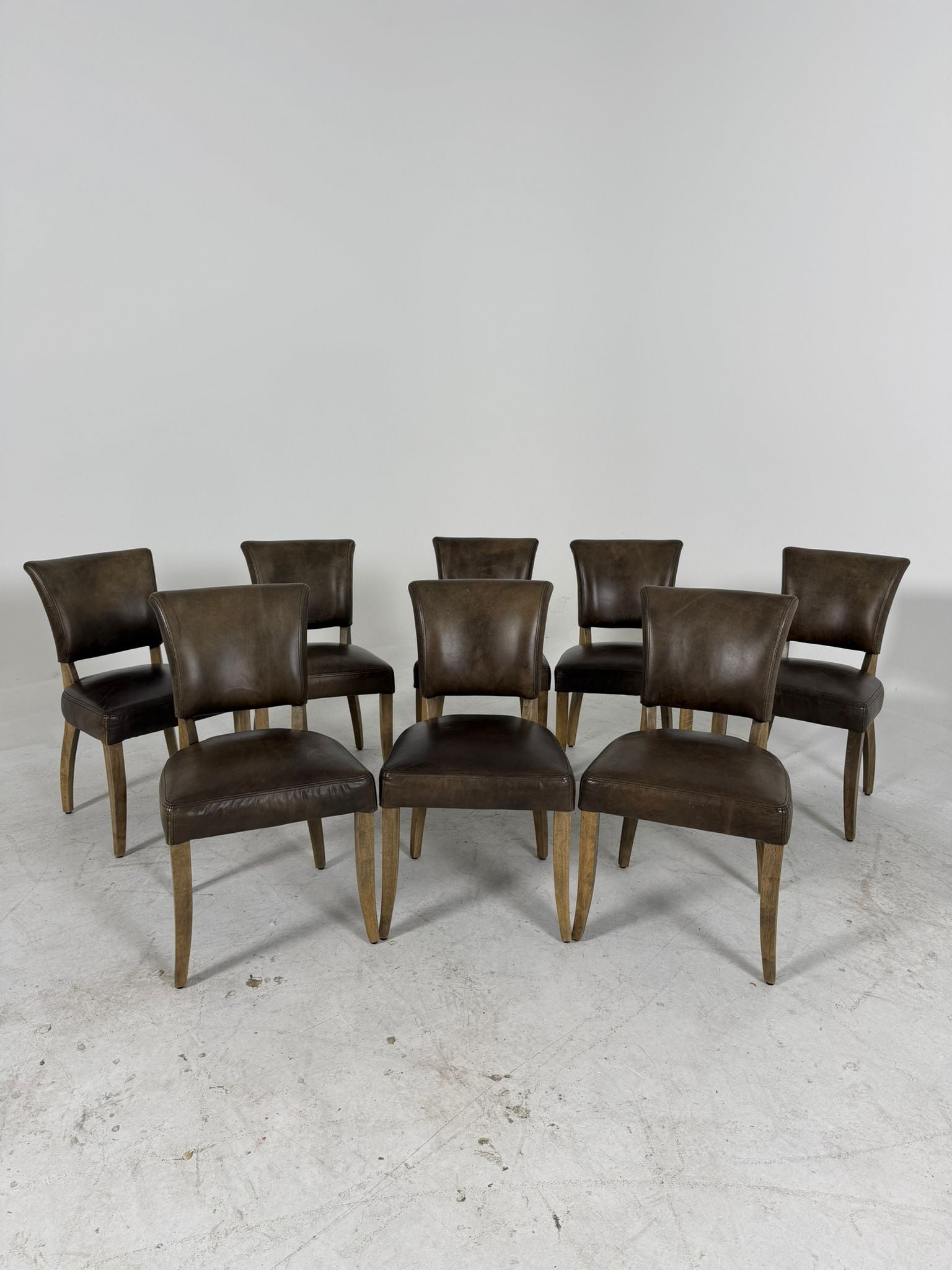 Halo Distressed leather chairs. 8 dinning chairs. delivery available
