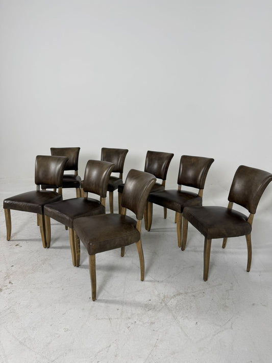 Halo Distressed leather chairs. 8 dinning chairs. delivery available