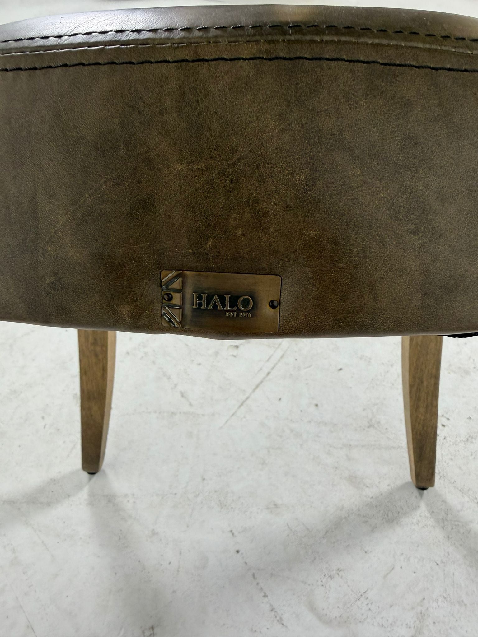 Halo Distressed leather chairs. 8 dinning chairs. delivery available