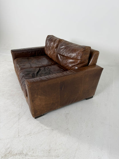 Restoration Hardware Maxwell leather sofa. Rh leather couch.