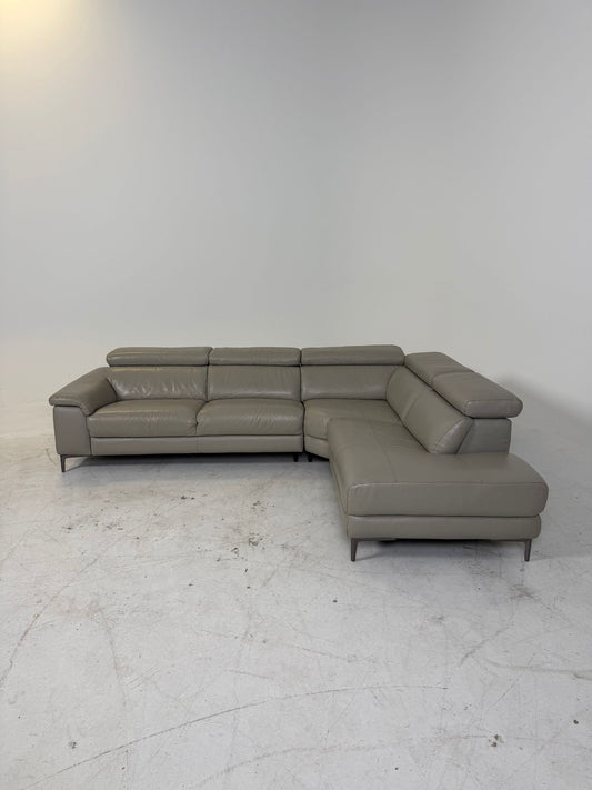 Scan Design Leather Sectional. Grey L shaped sofa couch. Delivery Available