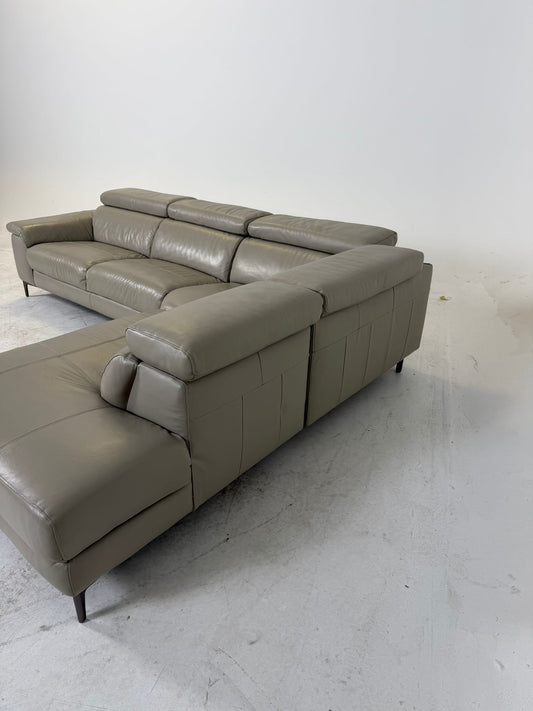 Scan Design Leather Sectional. Grey L shaped sofa couch. Delivery Available
