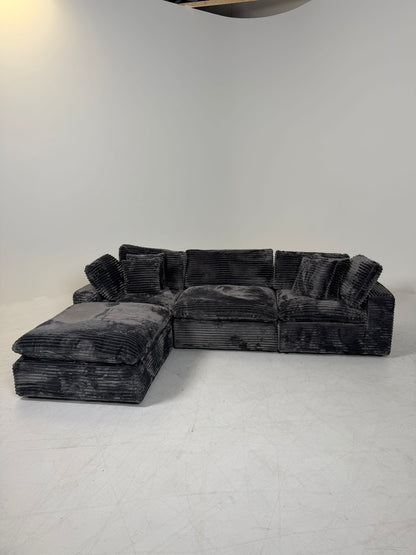 CasaBella Corduroy Sectional. Cloud Modular L shaped sofa couch. delivery available