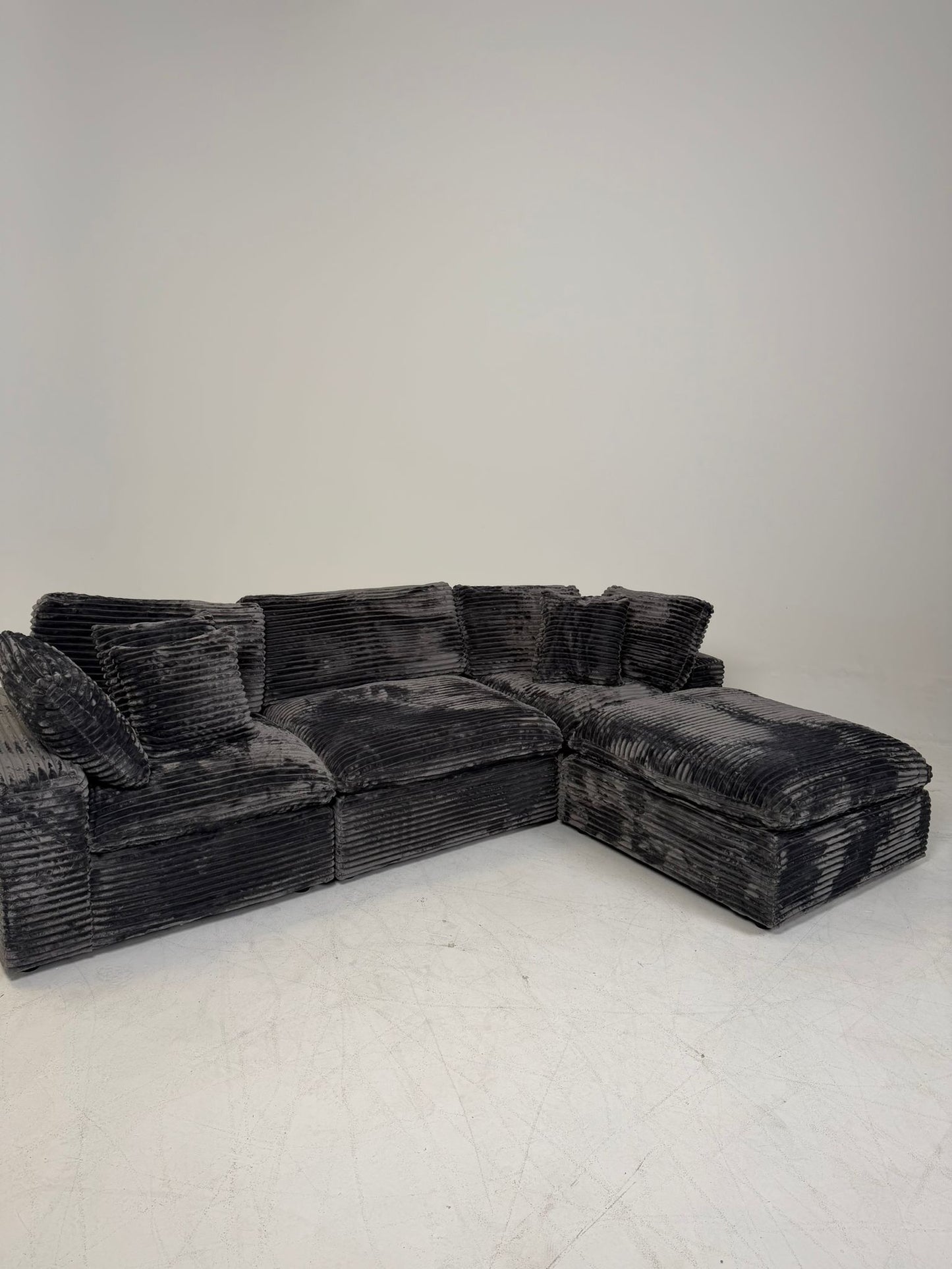 CasaBella Corduroy Sectional. Cloud Modular L shaped sofa couch. delivery available