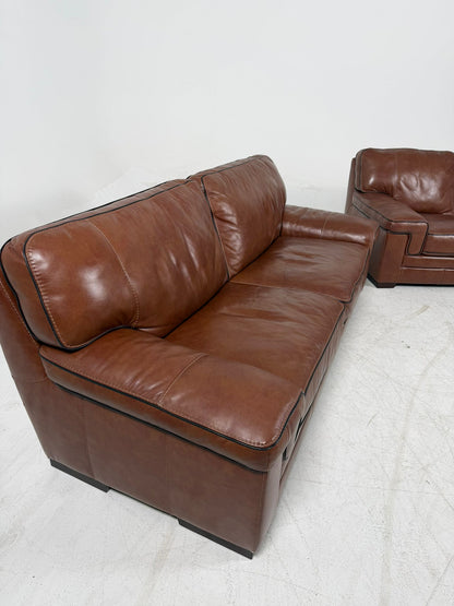 Leon's Leather Sofa set. 3+2 Couch + Loveseat set. Delivery Available