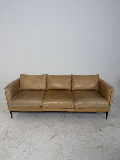 Mercana Leather Sofa. 3 seater Caramel Couch. Delivery available