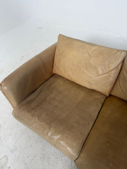 Mercana Leather Sofa. 3 seater Caramel Couch. Delivery available