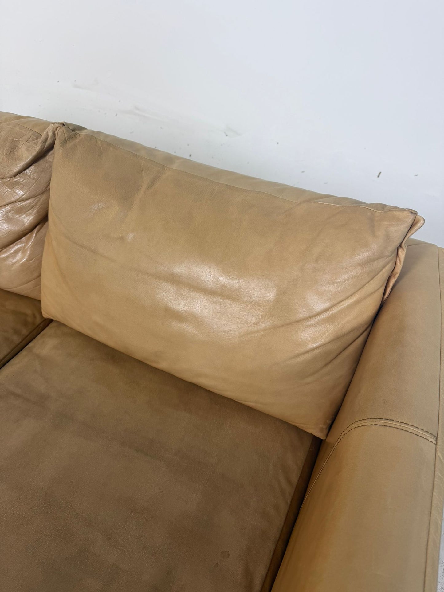 Mercana Leather Sofa. 3 seater Caramel Couch. Delivery available