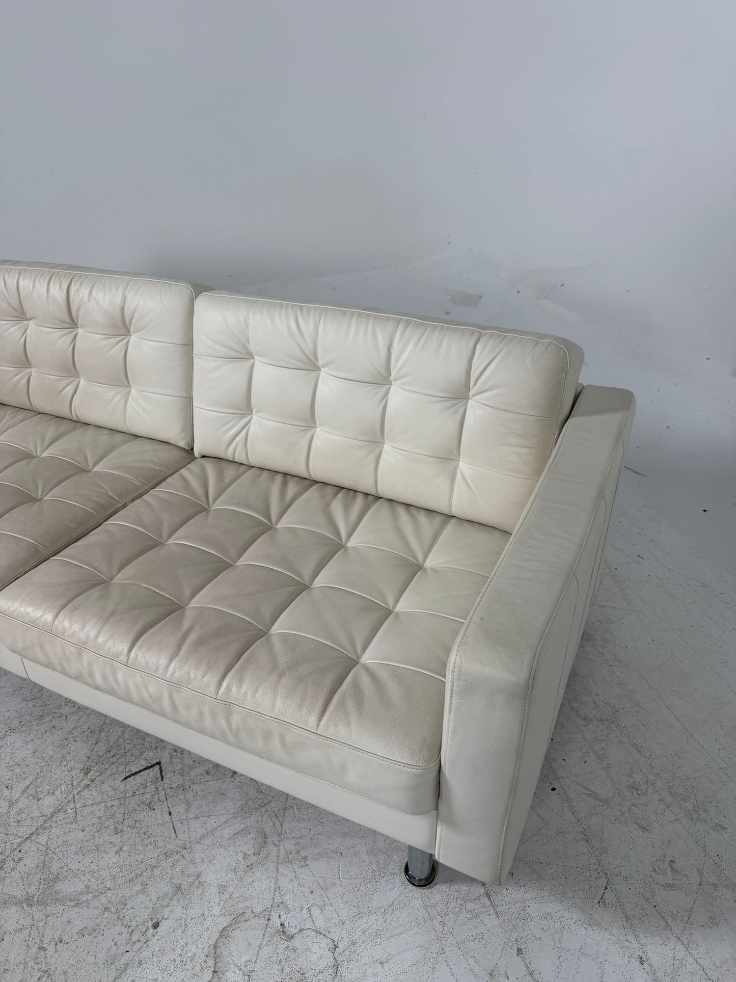 Ikea Morabo Leather Sofa + ottoman. White leather couch. Delivery available