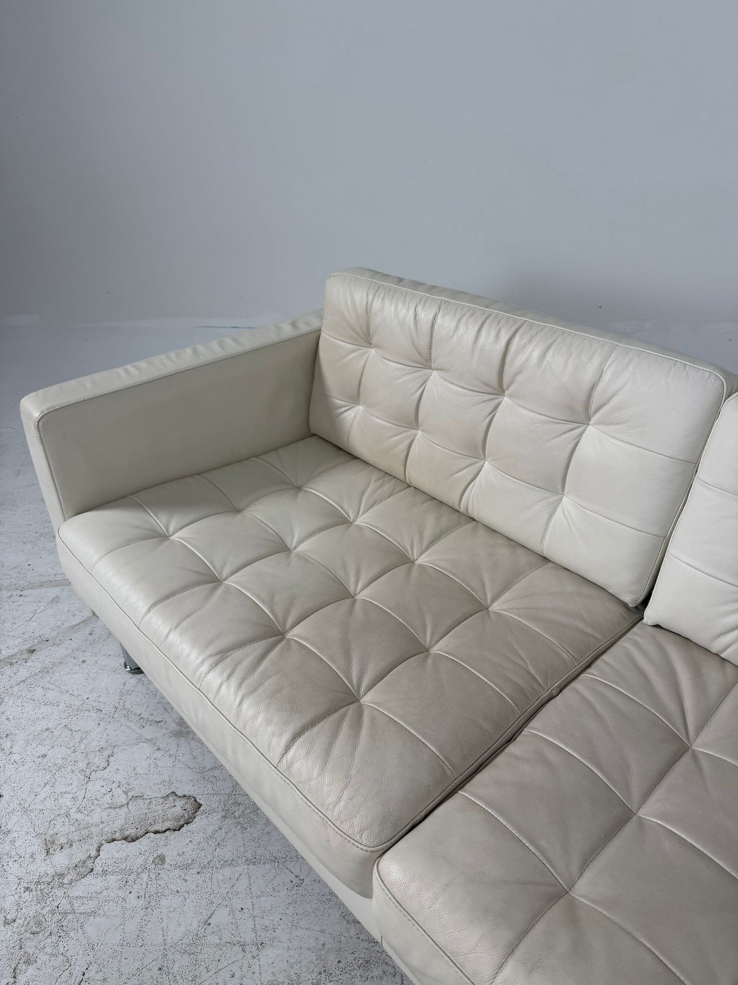 Ikea Morabo Leather Sofa + ottoman. White leather couch. Delivery available